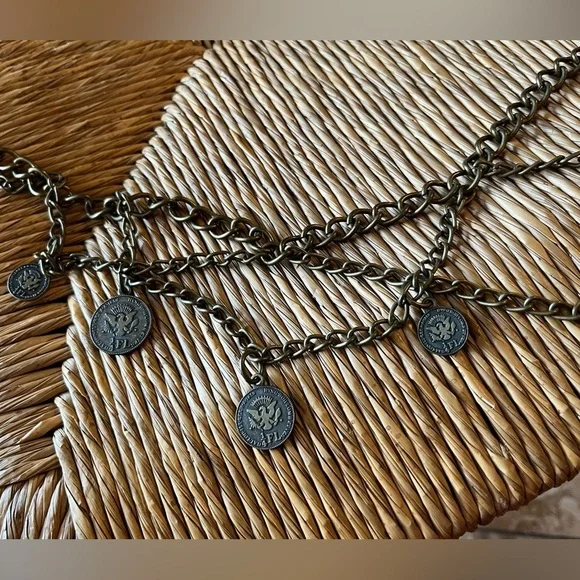 Vintage Antique Gold Coin Chain Belt - Belly Dance, Boho, Festival adjustable - Picture 7 of 10